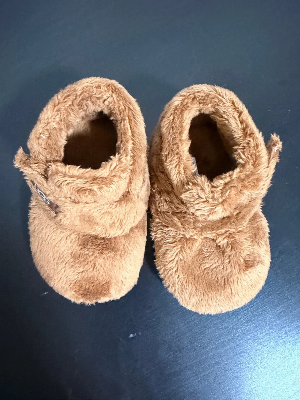 UGG Baby Chestnut Plush Booties with Logo Strap
